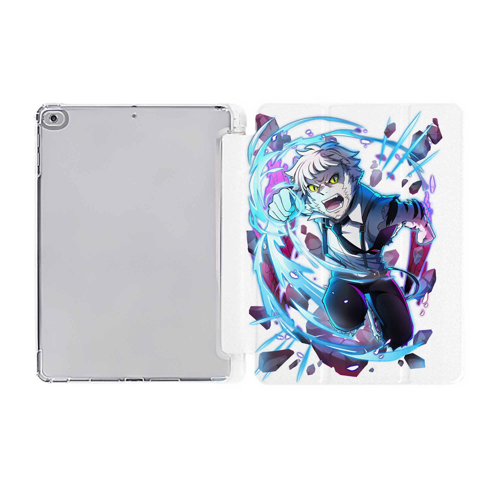（画像用） 文豪ストレイドッグス Bungo Stray Dogs IPad ケース ペン収納付き 三つ折りスタンド PUレザー×シリコン 対応機種9.5/10.5/10.9インチ
